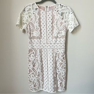 Peppermayo Lace Short Sleeve Bodycon Mini Dress